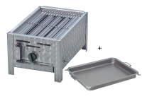 Gastrobräter, Gasgrill Edelstahl 1 flammig mit Rost...