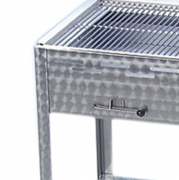 Holzkohlegrill Edelstahl 4er  81 x 53 x 80 cm mit Standfüßen