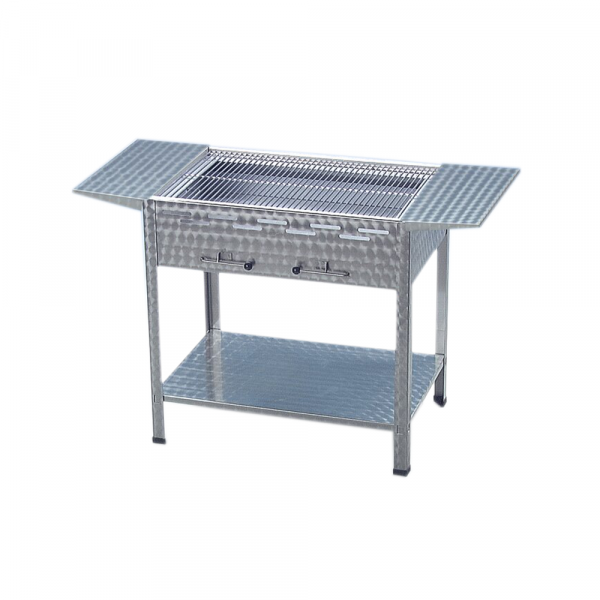 Holzkohlegrill Edelstahl 6er 114 x 53 x 80 cm mit Seitenablagen