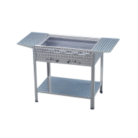 Holzkohlegrill Edelstahl 6er 114 x 53 x 80 cm mit...