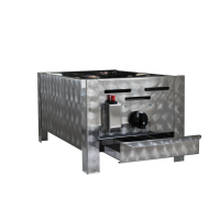 Gasgrill Edelstahl 1 flammig mit Rost, 34 x 27 x 53 cm Grillrost verchromt