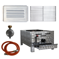 Gasgrill Edelstahl 1 flammig mit Rost, 34 x 27 x 53 cm Grillrost Edelstahl zerlegbar