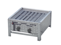 Gasgrill Edelstahl 2 flammig mit Rost, 48 x 53 x 27 Grillrost Edelstahl geschweißt