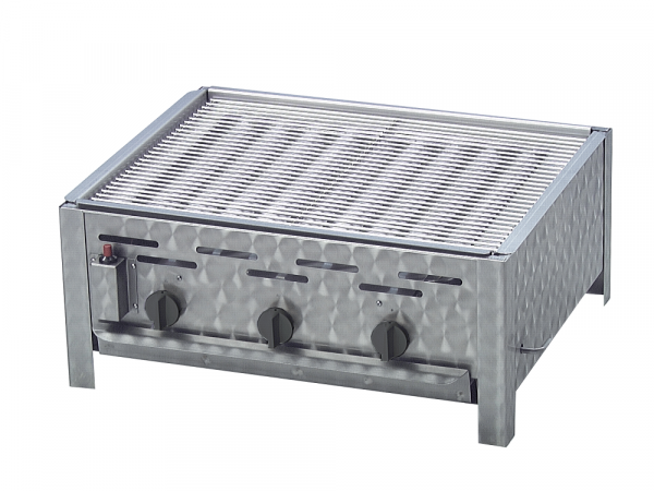 Gasgrill Edelstahl 3 flammig mit Rost, 65 x 53 x 27 cm Grillrost Edelstahl geschweißt