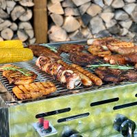 Gasgrill Edelstahl 3 flammig mit Rost, 65 x 53 x 27 cm Grillrost Edelstahl geschweißt