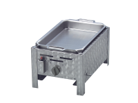 Gasgrill Edelstahl 1 flammig mit Pfanne, 34 x 27 x 53 cm Pfanne Stahl