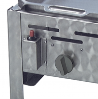 Gasgrill Edelstahl 1 flammig mit Pfanne, 34 x 27 x 53 cm Pfanne Stahl
