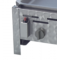 Gasgrill Edelstahl 2 flammig mit Pfanne, 48 x 53 x 27 cm Pfanne Edelstahl