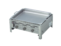 Gasgrill Edelstahl 3 flammig mit Pfanne, 65 x 53 x 27 cm Pfanne Emaille