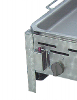 Gasgrill Edelstahl 3 flammig mit Pfanne, 65 x 53 x 27 cm Pfanne Emaille