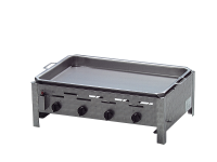 Gasgrill Edelstahl 4 flammig mit Pfanne, 81 x 53 x 27 cm Pfanne Stahl