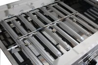Gasgrill Edelstahl 3 flammig 13,5 KW  mit 1/2 Stahlpfanne und 1/2 Grillrost