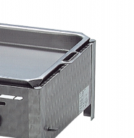 Gasgrill Edelstahl 4 flammig mit Stahl Pfanne, 81 x 53 x 27 cm